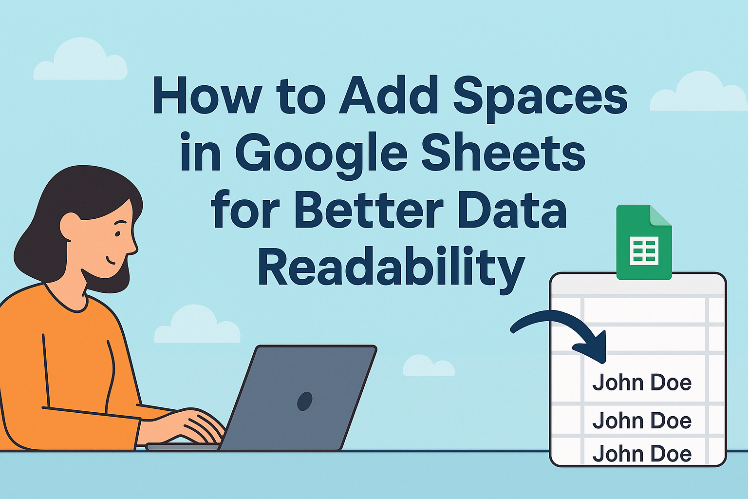 Googleスプレッドシートでデータを見やすくするスペースの追加方法