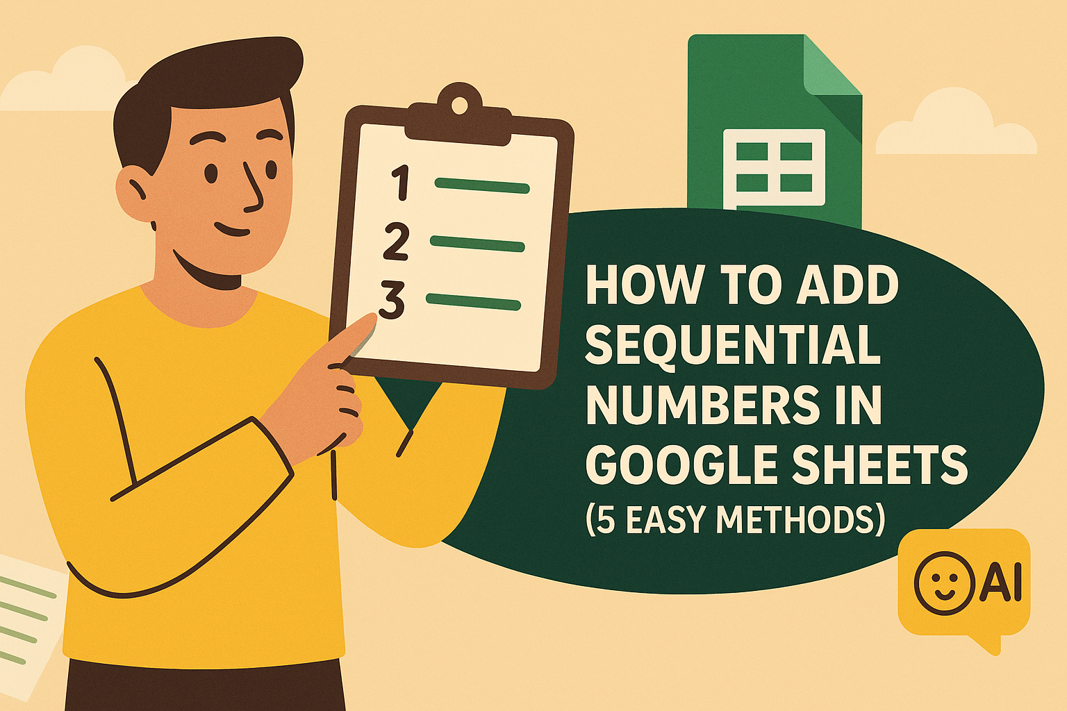 Google 스프레드시트에서 순차적 번호 추가하는 방법 (5가지 쉬운 방법)