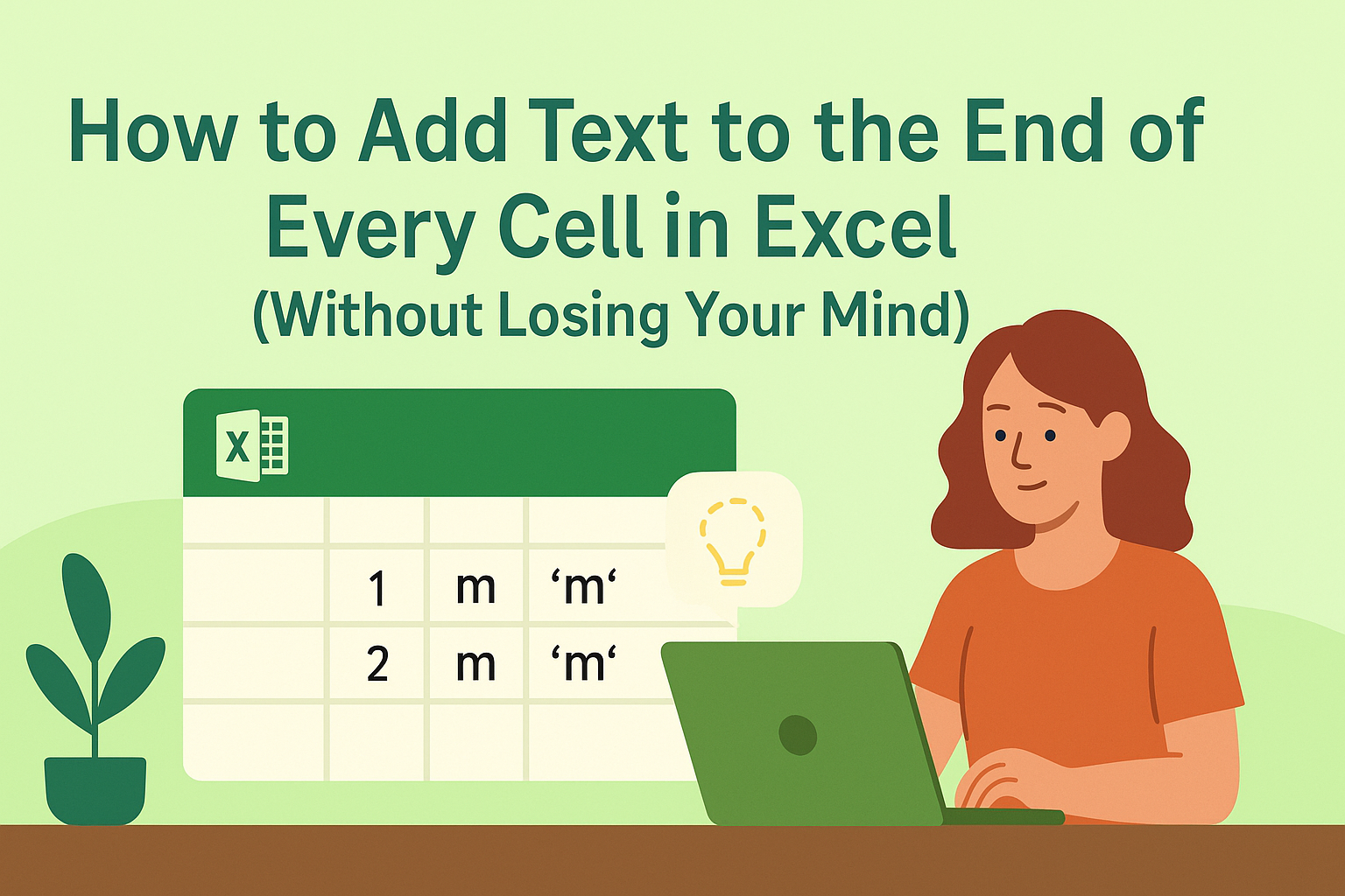 모든  셀 끝에 텍스트 추가하는 법 (Excel)