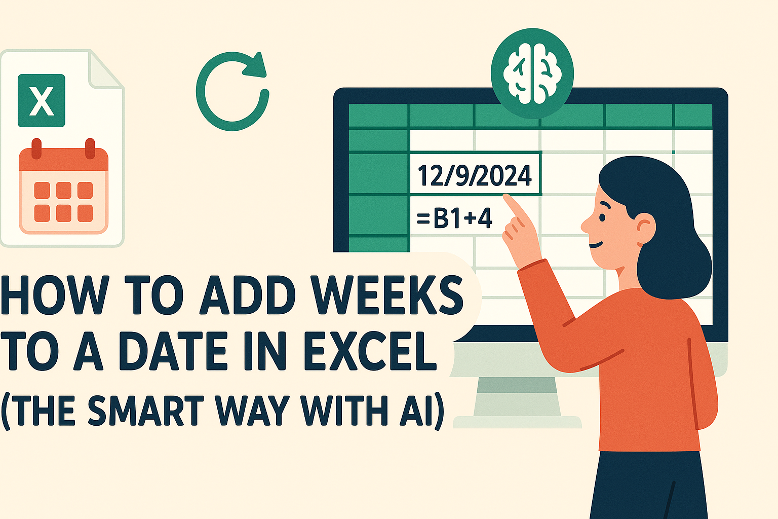 So fügen Sie Wochen zu einem Datum in Excel hinzu (Die intelligente Methode mit KI)