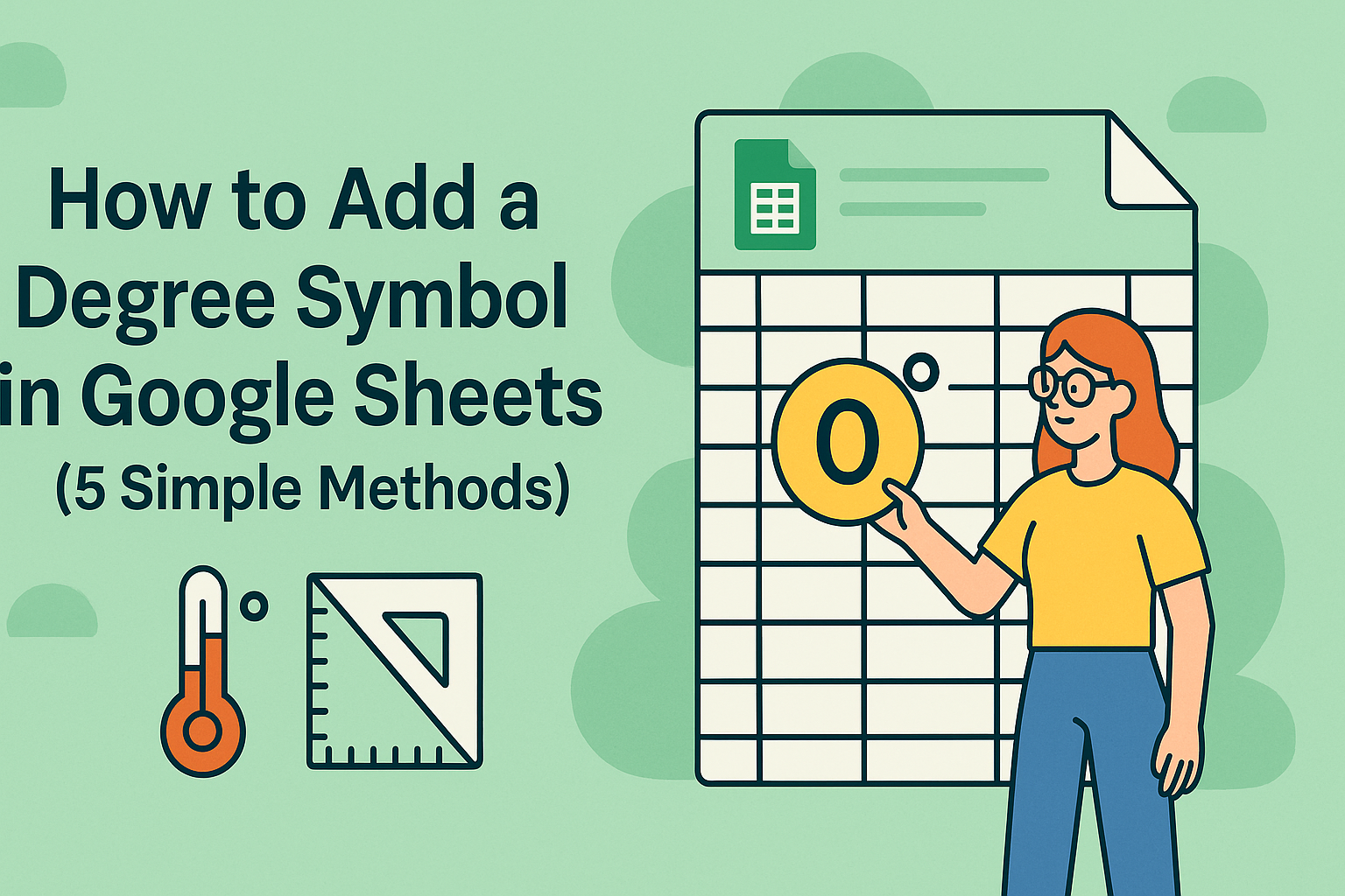 So fügen Sie das Grad-Symbol in Google Sheets ein (5 einfache Methoden)