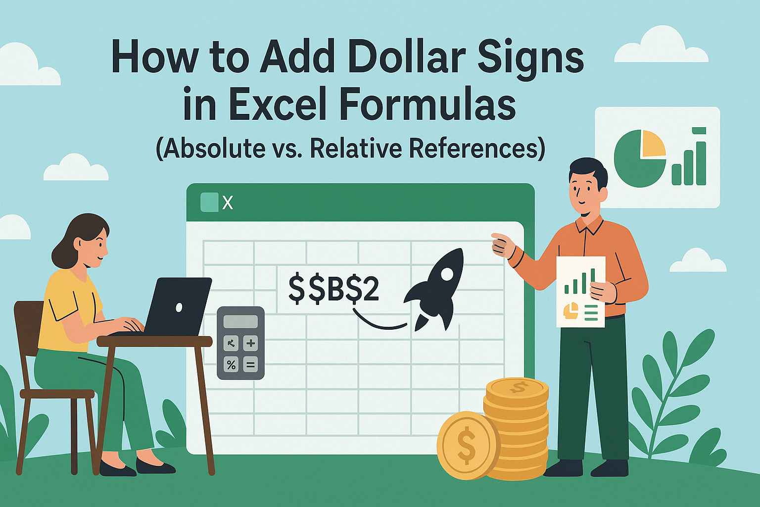 So fügen Sie Dollarzeichen in Excel-Formeln ein (Absolute vs. relative Bezüge)
