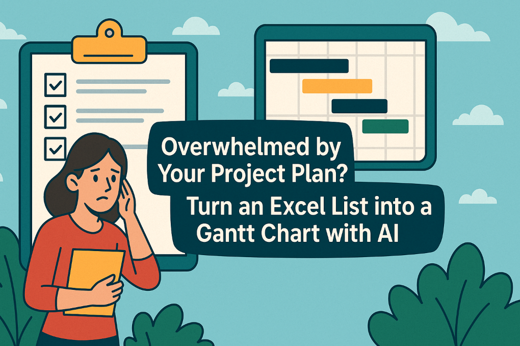 プロジェクト計画に圧倒されていませんか？AIでExcelリストをガントチャートに変換