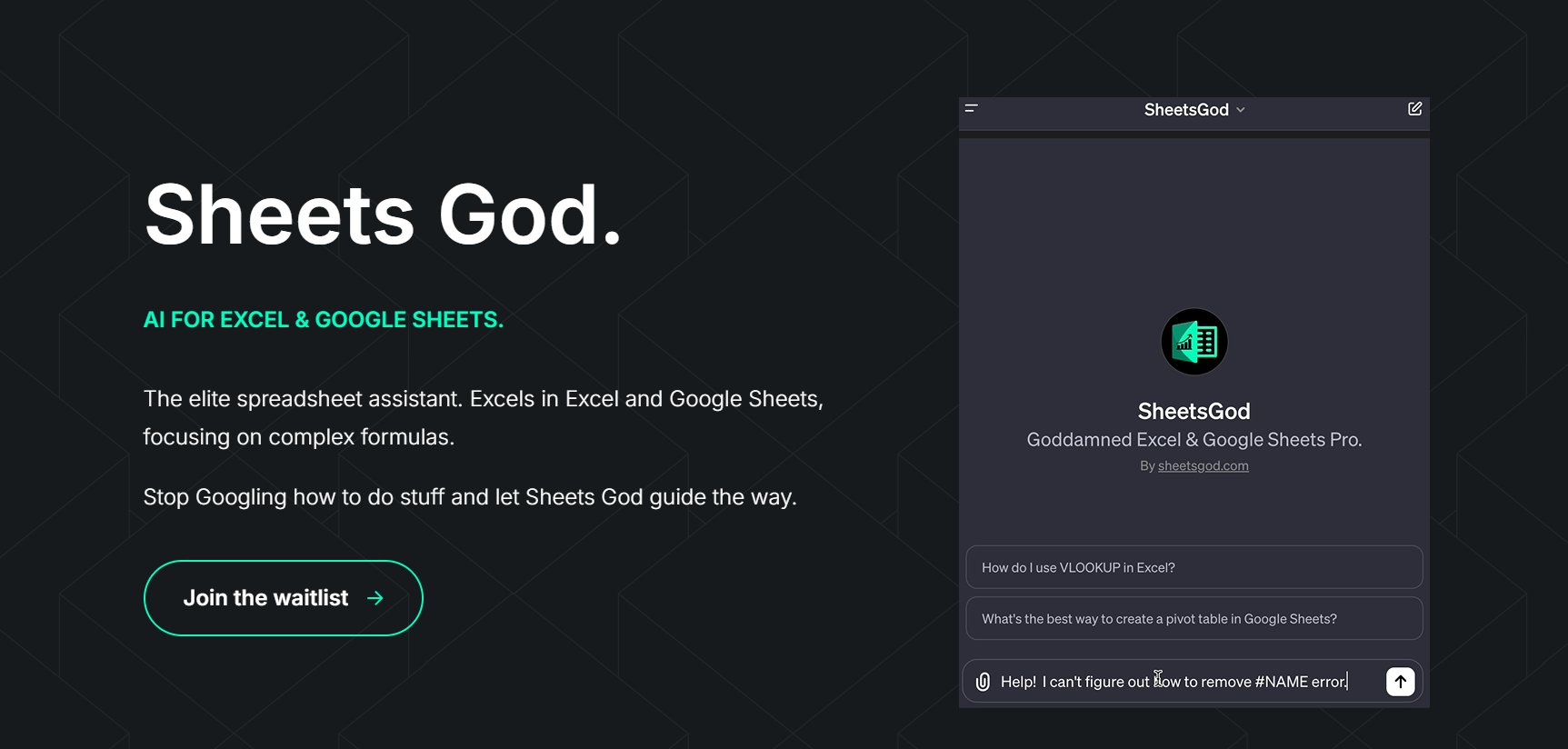 sheetsgod